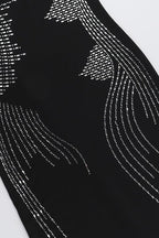 Angel Wings Rhinestone Strapless Bodycon Maxi Dress