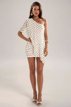 Asymmetric Ruffle Slim Beach Mini Dress