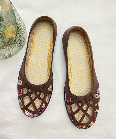 Frauen Grün Bequeme Spleißen Flache Schuhe Aushöhlen 