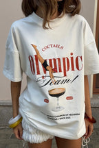Cotton Fashion Trendy Loose Creative Print T-shirt