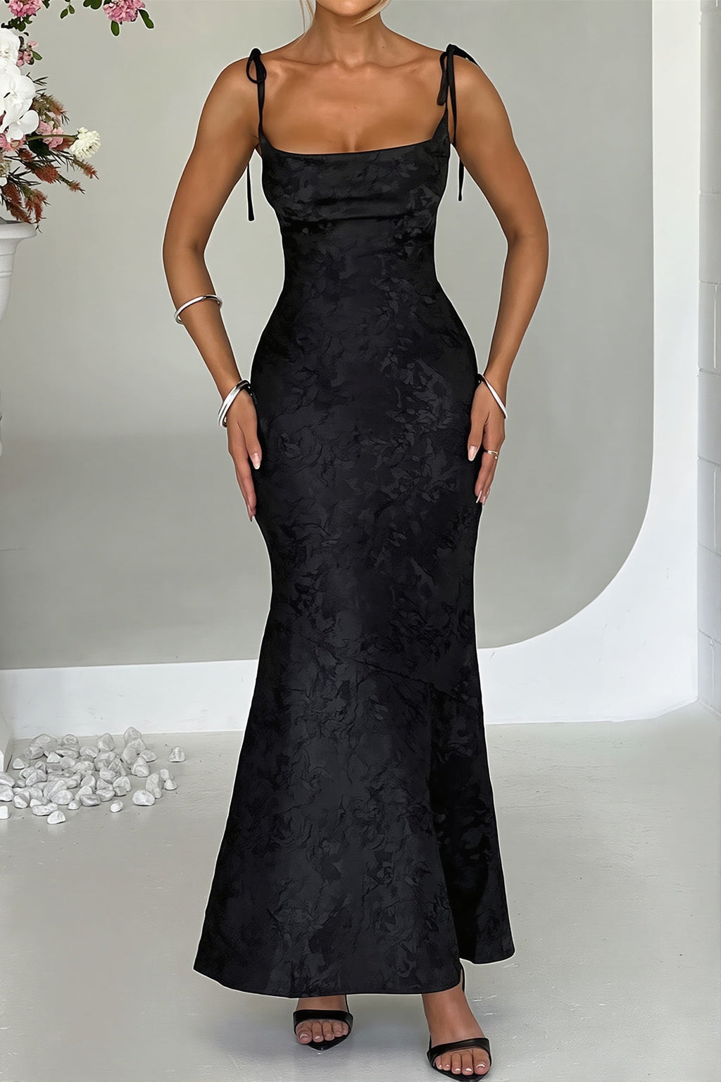 Jacquard Bodycon Cami Maxi Dress