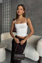 Ruched Mesh Slim Tank Top