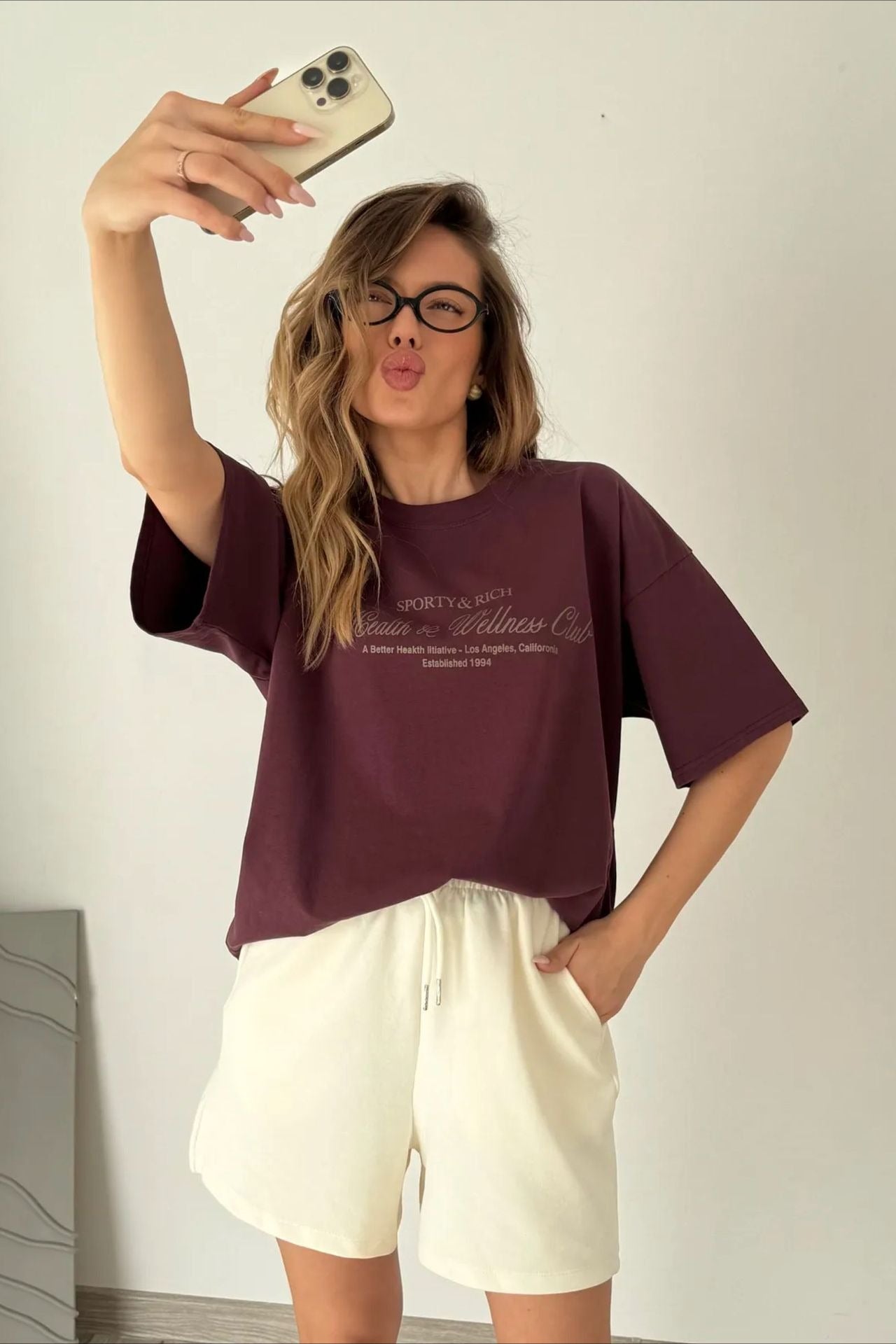 Minimalist Casual Cotton Letter Print Short Sleeve T-shirt