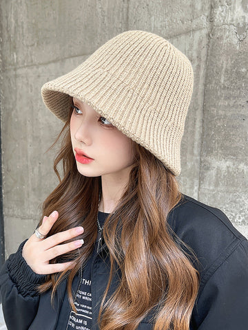Fahion Pure Color Knitted Winter Warm Hat