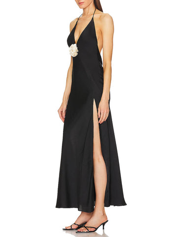 Abendkleid mit Blumenschlitz 