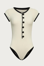 Sexy Color Block Cut Out One Piece Swimwear