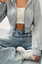 Short Zip Up Hoodie Coat