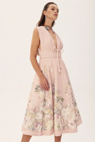 Hannah – Ärmelloses Midikleid mit Blumenmuster 