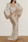 Vintage Polka Dot Sash Maxi Dress