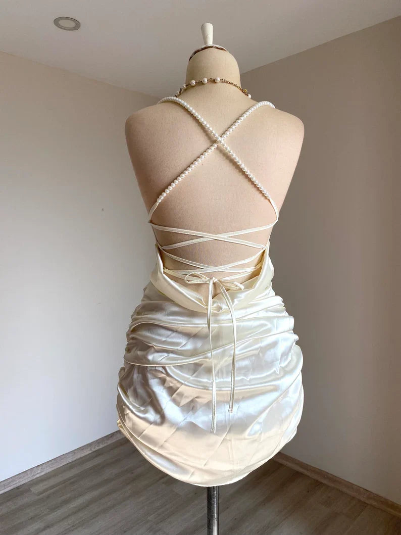 Women's Satin Dresses After Party Bridesmaid Dresses Prom Dress