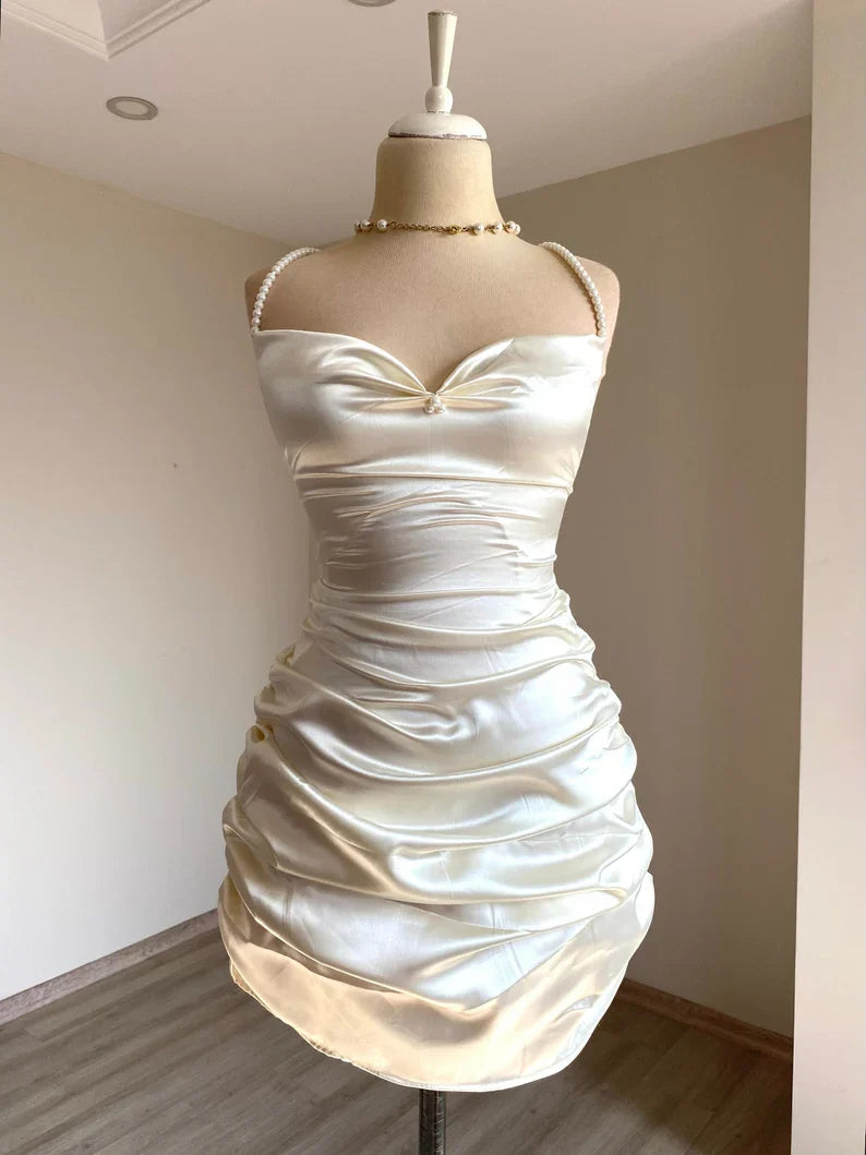 Women's Satin Dresses After Party Bridesmaid Dresses Prom Dress
