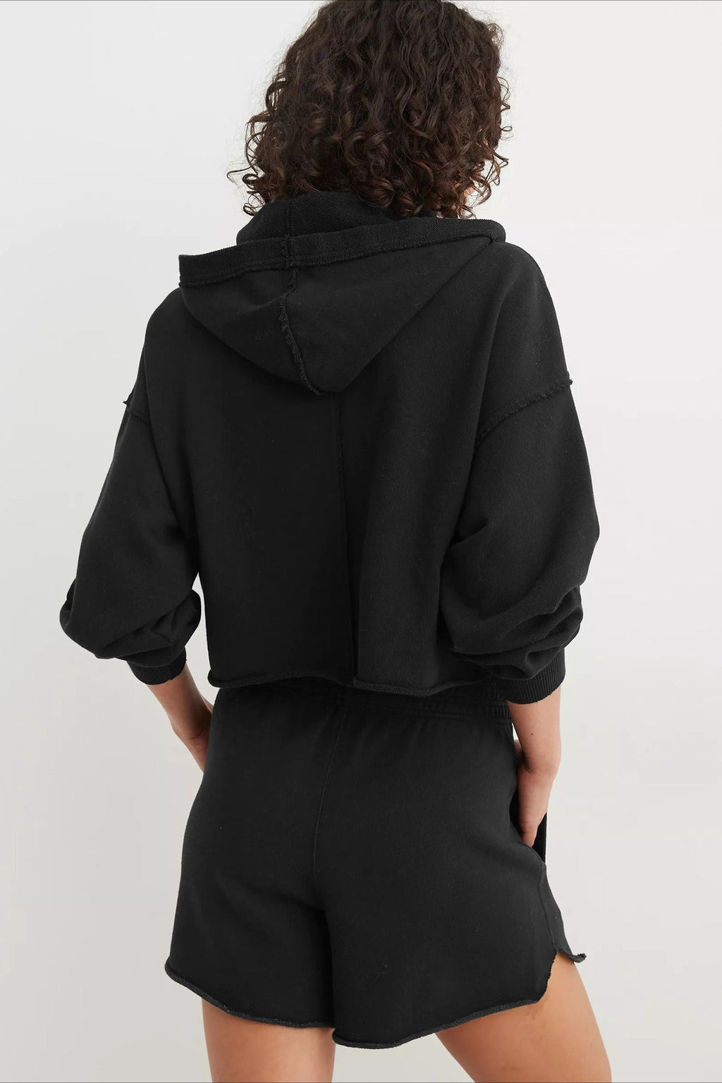Chic Relaxed Solid V-Neck Hoodie
