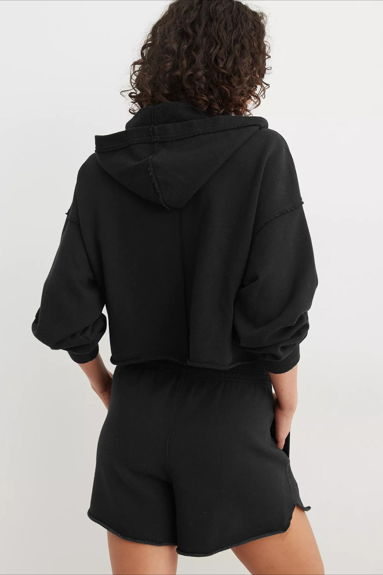 Chic Relaxed Solid V-Neck Hoodie