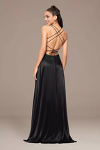 Charmeuse-Kleid in A-Linie mit appliziertem Oberteil
