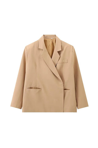 Oversize-Blazer mit Seitenschlitz Stahlblau 