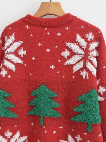 Suéter de mujer: Prendas de abrigo holgadas para otoño e invierno | Suéter navideño retro con diseño de estudiante coreano | Top de punto grueso 
