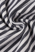 Color Block Striped Asymmetric Shoulder Fitted Blouse