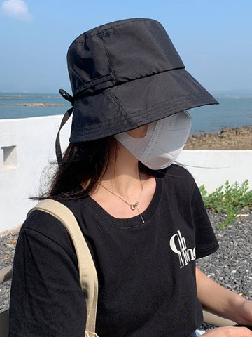 Lace-Up Wide Side Sun-Protection Hats&Caps Fisherman Hat