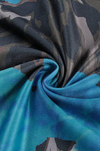 V Neck Printed Colorblock Backless Maxi Dress