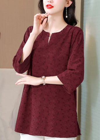 Baumwollblusen mit Mulberry-Print und übergroßen Armbandärmeln 