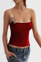 Cropped Floral Bandeau Cami Top