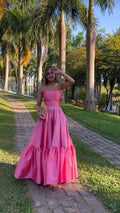 Elegantes Ballkleid, trägerlos, bodenlang, Satin, Abschlussballkleider, Abendkleider
