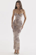 Sexy Printed Slim Fit Cami Maxi Dress