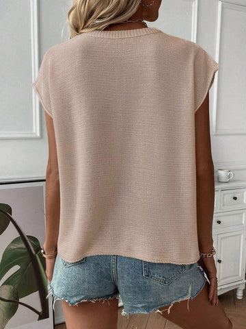 Women Solid Color Bat Sleeve Sweater Top