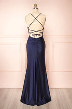 Simple  Mermaid Prom Dress Long Satin Evening Gown