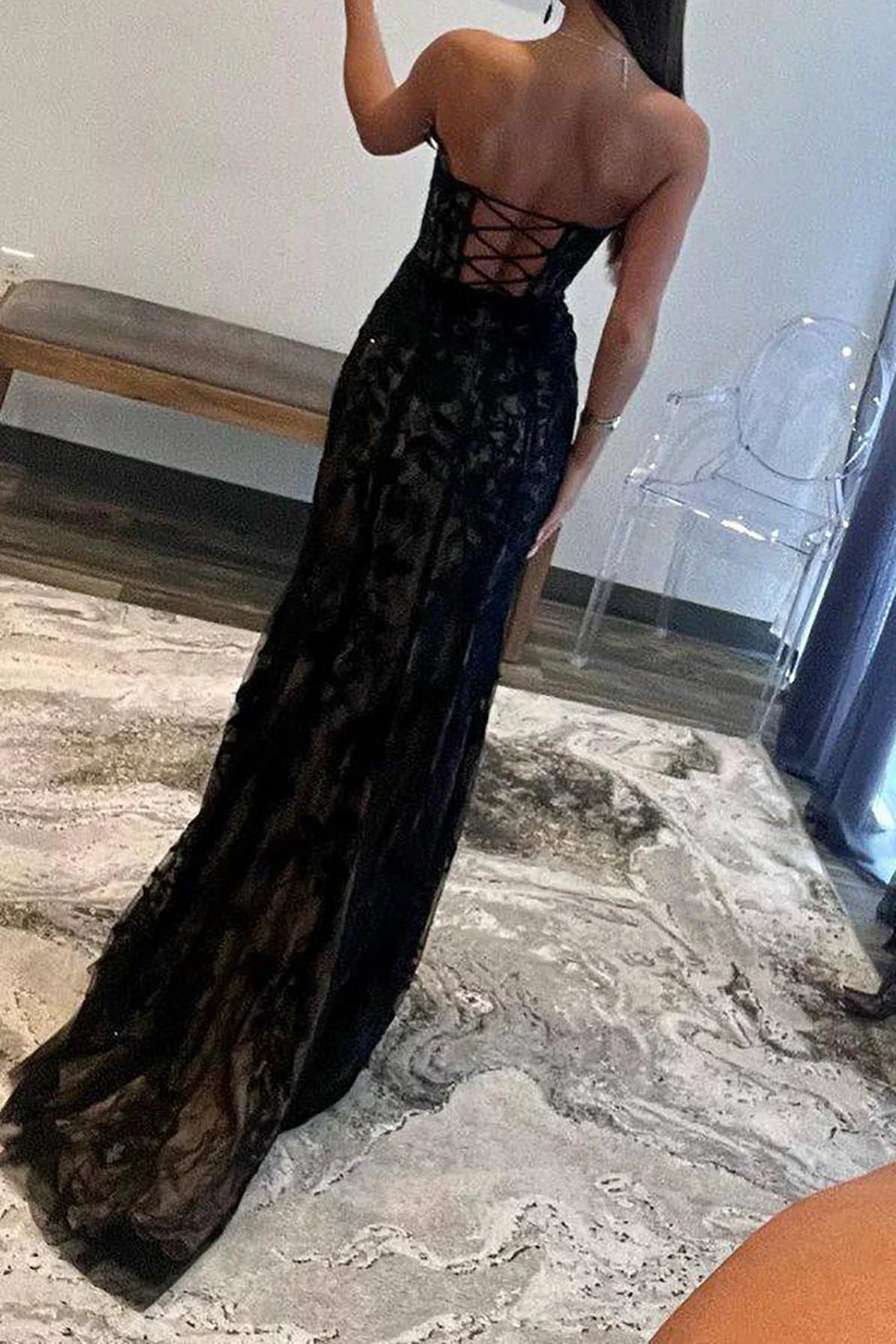 Meerjungfrau Sweetheart Korsett Ballkleid mit Applikationen