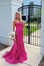 Light Mermaid Spaghetti Straps Long Beaded Prom Dress