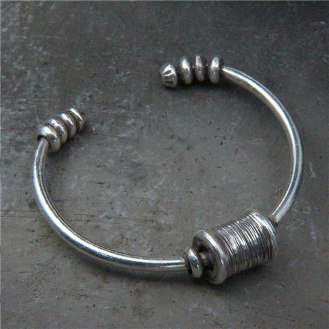 Sterling Silver Rotor Pattern Bracelet