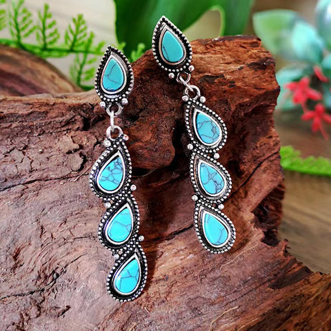 Pendientes de patchwork geométrico de moda 