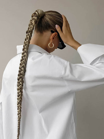 Lange Ärmel, lockere geknöpfte Taschen, einfarbige Reversblusen und Hemden 