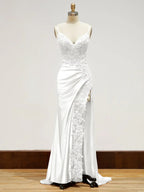Sheath Long Appliques Prom Dress