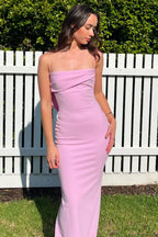 Sheath Spaghetti Straps Long Prom Dress with Ruched