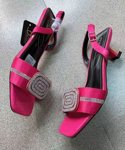 Rose Zirkon Offene Zehen High Heels Sandalen 