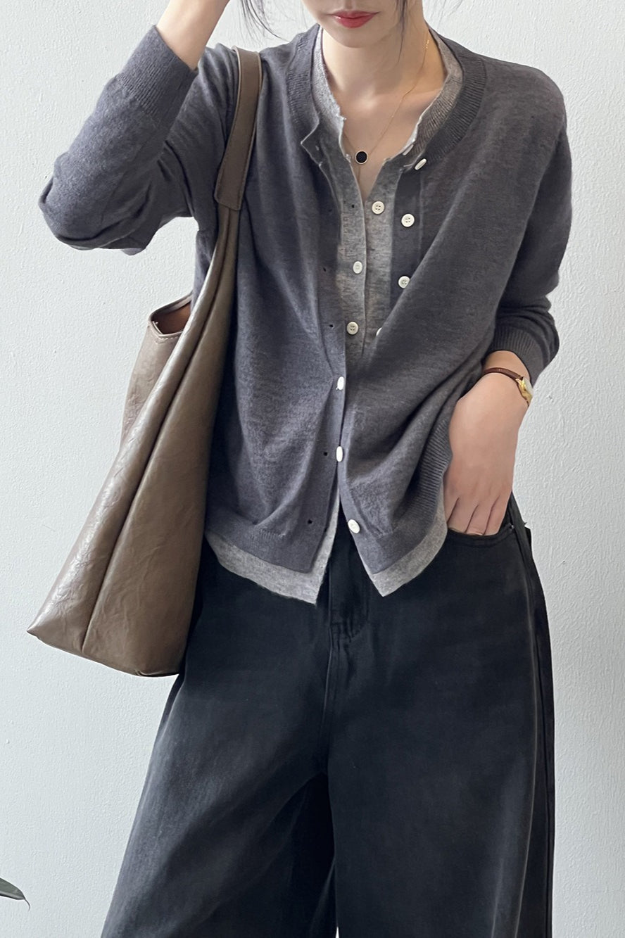 Color Block Layered Cardigan