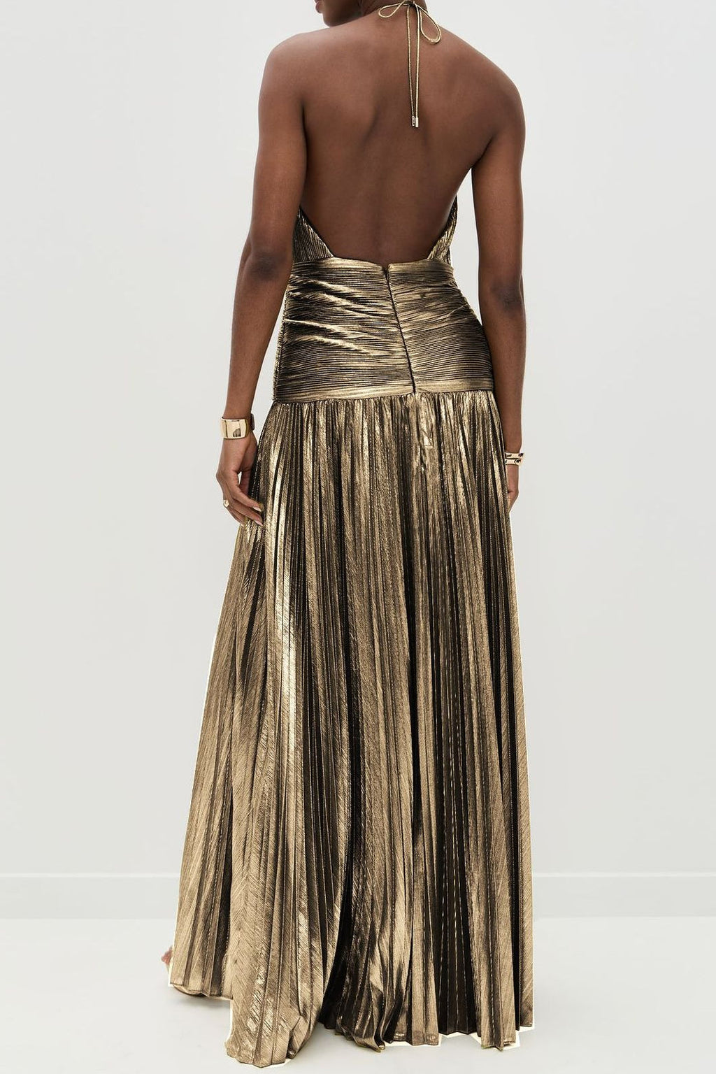 Halter Backless Split Tie Bodycon Maxi Dress