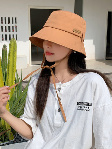 Lace-Up Wide Side Sun-Protection Hats&Caps Fisherman Hat