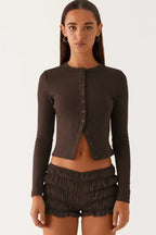 Minimalist Button Cardigan