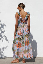 V Neck Swing Print Cami Maxi Dress