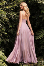 Spaghettiträger-Wickelkleid aus Satin mit V-Ausschnitt