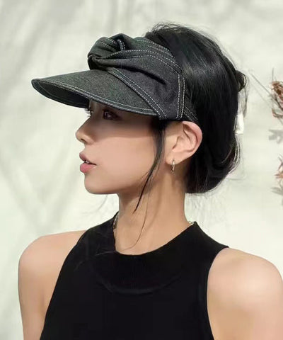 Sombrero de copa vaquero vacío con lazo gris y negro versátil de moda 