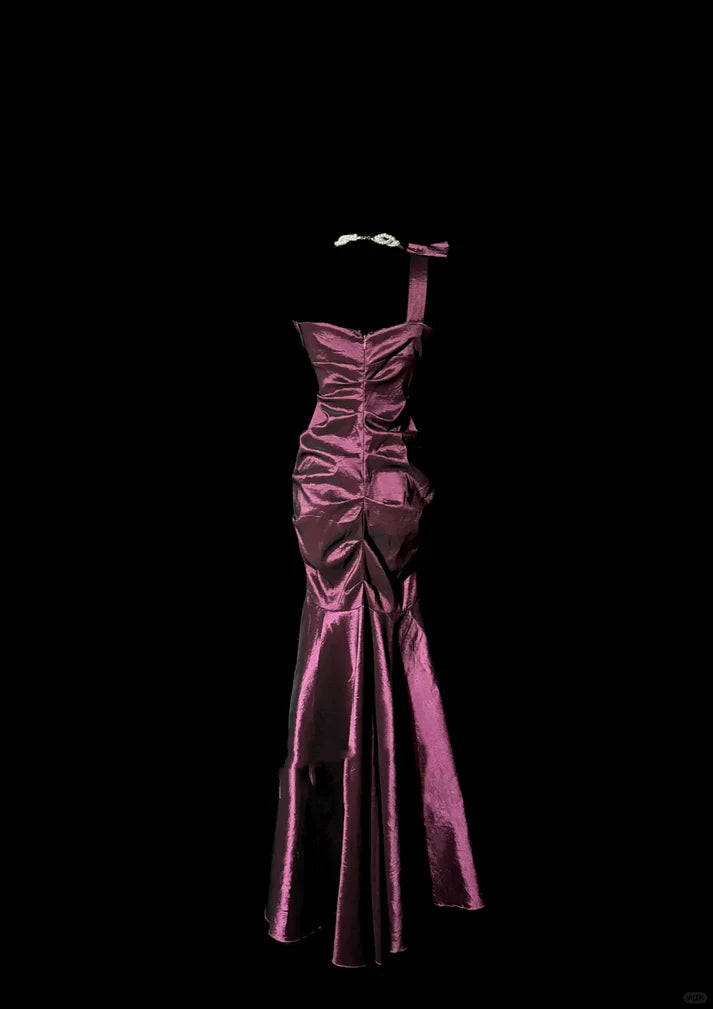 Mermaid One Shoulder Sleeveless Long Prom Gown Fairy Prom Dresses