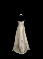 A line V Neckline Champagne Lace Prom Gown Fairy Prom Dresses