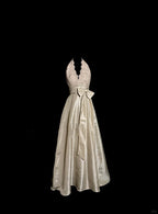 A line V Neckline Champagne Lace Prom Gown Fairy Prom Dresses