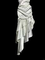 Mermaid Halter Satin High Low Evening Dress Prom Dresses