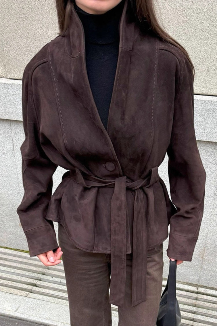 Suede Vintage Long Sleeve Jacket