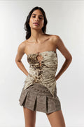 Vacation Hollow Strapless Cropped Blouse